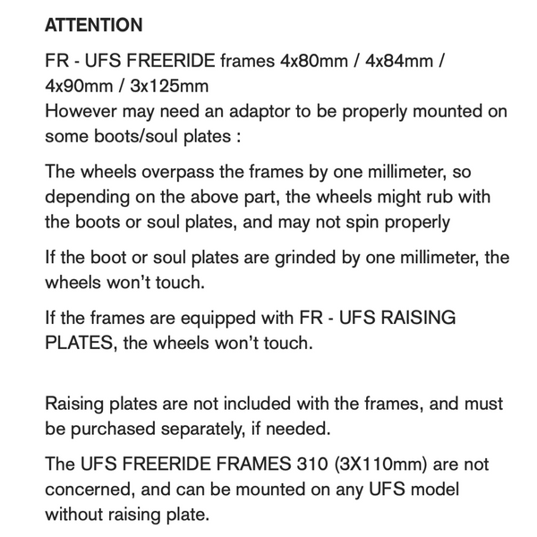 FR - UFS RAISING PLATE - 1mm - x1